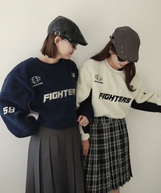 WEGO スポーツグラフィックボアショートプルオーバー ネイビー