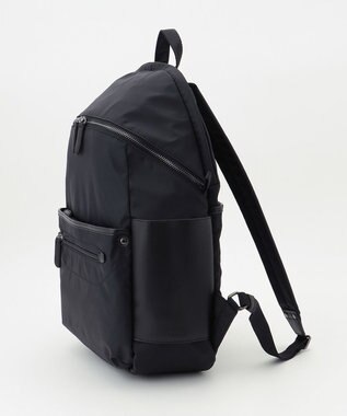 Y'SACCS 【ナイロンタフタ×リサイクルレザー】デイリーリュック ブラック