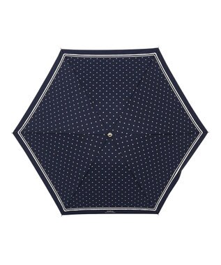 MOONBAT POLO RALPH LAUREN 晴雨兼用日傘 折りたたみ傘 ドット×グログラン／一級遮光 遮熱 UV ディープブルー