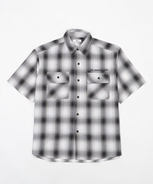 WEGO 【ユニセックス着用ITEM/MLサイズ展開】イラストオンブレチェックシャツ（SS） ホワイトチェック1