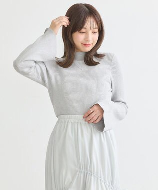 earth music&ecology フレアスリーブプルオーバー Light Gray Mixture
