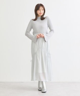 earth music&ecology フレアスリーブプルオーバー Light Gray Mixture