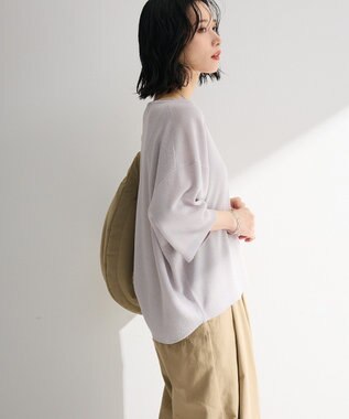 Green Parks 七分袖機能ニットプルオーバー Gray