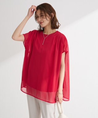 Green Parks 楊柳ドッキングフレンチプルオーバー Pink