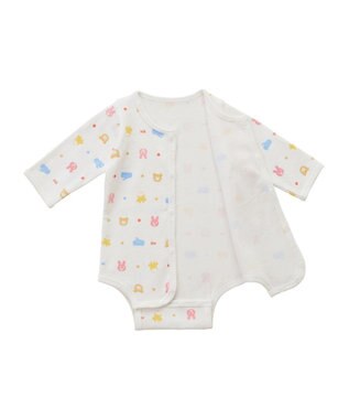 MIKI HOUSE HOT BISCUITS 【60-70cm】 長袖ボディシャツ(前開き) ブルー