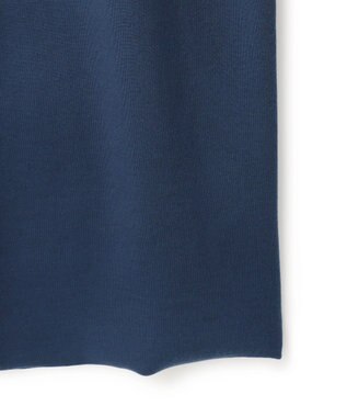 ICB 【洗える】 シルキーウールダブルフェイス ハイネックニットワンピース ブルーグレー