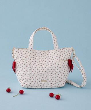 Maison de FLEUR チェリープリント2Wayトートバッグ