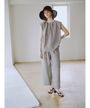 Te chichi リネンミックスクレープブラウス(セットアップ可)《2026 SUMMER LOOK item》 グレンチェック