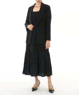 GRACE CONTINENTAL ネックレス付ティアードドレス ブラック