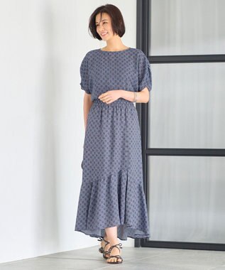 自由区 【洗える・XSサイズあり】アラベスクプリント ブラウス ブーケンビリア