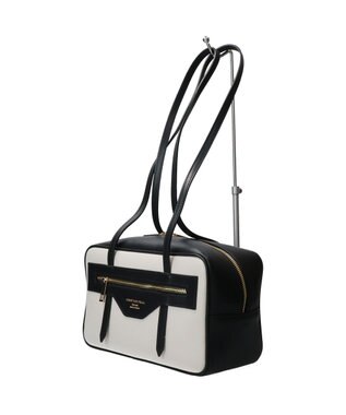 INTER-CHAUSSURES 【Christian Villa】レザーミディアムショルダーバッグ ブラックコンビ