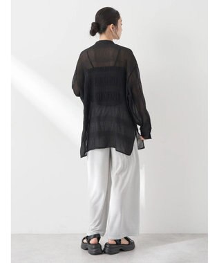 earth music&ecology クシュクシュシアーシャツ Black