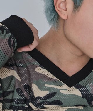 WEGO 【ユニセックス着用ITEM/MLサイズ展開】カモフラナンバリングホッケーT（LS） カーキ