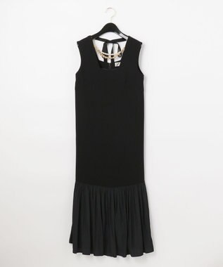 GRACE CONTINENTAL ネックレス付ティアードドレス ブラック