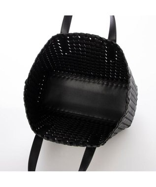 UNBILLION カシュカシュ cachecache / コードかがり横長トートバッグ ブラック