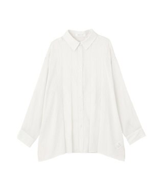 AMERICAN HOLIC ウエストタックシアーストライプシャツ Off White