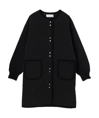 Green Parks キルティングミドル丈コート Black