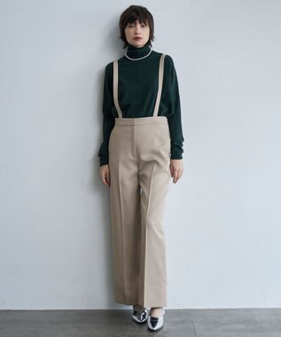 ICB L 【洗える】 ヴィスコースワイド タートルネックプルオーバー ミッドグリーン系