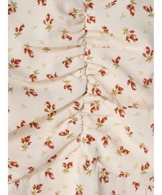 earth music&ecology フロントギャザーフラワーワンピース Beige