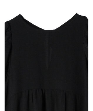 earth music&ecology 膨れジャガードパフ袖ワンピース Black