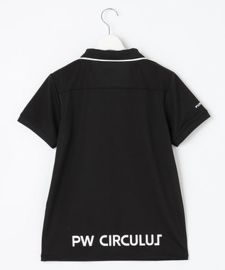 PW CIRCULUS 【WOMEN】【ストレッチ/UVケア】フェイクレイヤード カノコ ポロシャツ ゴルフウェア レディース ブラック系
