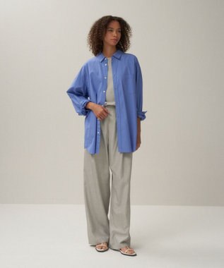 ATON SUVIN BROAD | ウォッシュドシャツ - UNISEX SAX