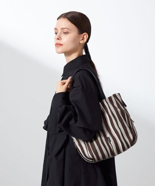 Y'SACCS 【ムック本掲載】ドローイングストライプ　ミニトートバッグ ワイン