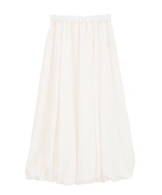 Green Parks 微光沢サテンバルーンスカート Ivory