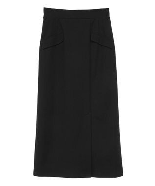 Green Parks きれいシルエット　フラップ付きナロースカート Black