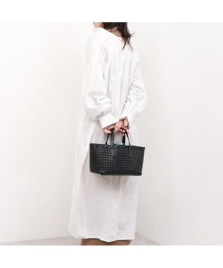 UNBILLION カシュカシュ cachecache / コードかがり横長トートバッグ ブラック