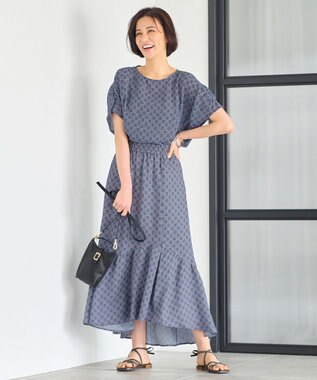 自由区 【洗える・XSサイズあり】アラベスクプリント ブラウス ブーケンビリア