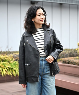 woadblue ライダースジャケット BLACK