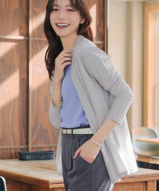 Tiaclasse L 【おのののかさん着用】冷凛(ひやりん)カノコカットソートッパーカーディガン グレー