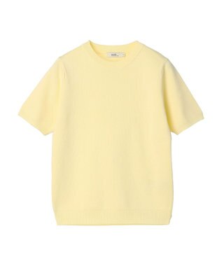 earth music&ecology 総針クルーネックハンソデプルオーバー Yellow