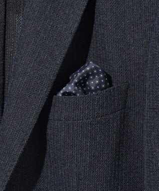 JOSEPH ABBOUD 【JAPANファブリック/清涼/軽量】和紙ラッセルジャージー ジャケット ネイビー系