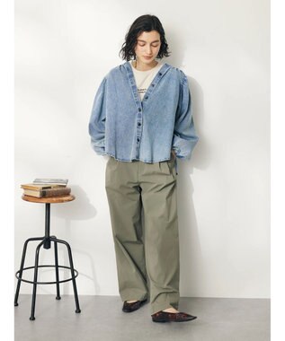 CRAFT STANDARD BOUTIQUE デニムギャザーヨークブラウス Sax