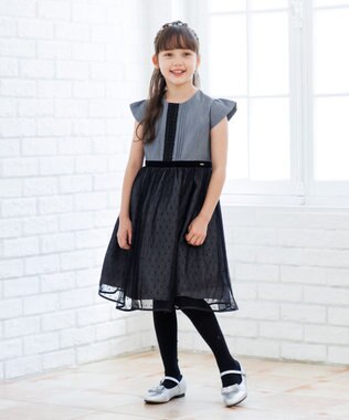 組曲 KIDS 【110-140㎝】ノワールドット ドレス グレー