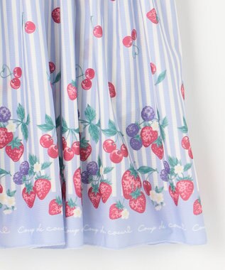 ANY KIDS ストライプ×フルーツ ワンピース 水着 サックスブルー系