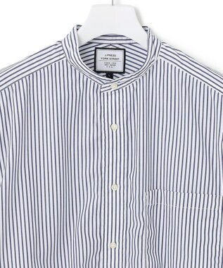J.PRESS YORK STREET 【UNISEX】タイプライターストライプ バンドカラーシャツ ホワイト系1