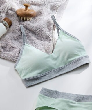 une nana cool 綿ベア天竺 カラーブロッキング ノンワイヤーブラジャー ME