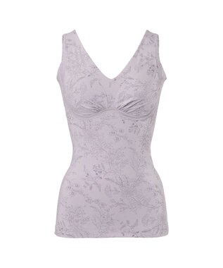 BRADELIS New York 【Yukine inc. 】ゆきねえ365綿混モアらくフルカップブラキャミ23 補正下着 締め付けすぎない快適シェイパー フラワーモーヴ