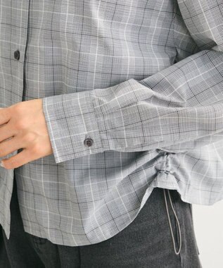 Green Parks サイドドロストショート丈シャツ（チェック） Check