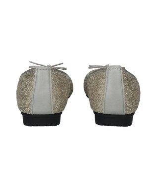 Bridget Birkin ＜3E＞【Bridget Birkin Walk】ラメパナマ調バレエパンプス ライトグレー雑材