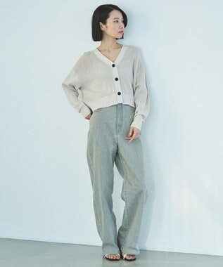 UNFILO メッシュニット カーディガン ベージュ