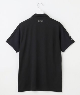 23区GOLF 【MEN】【キングサイズ/吸水速乾/UVカット】ポンチコンビポロシャツ ブラック系