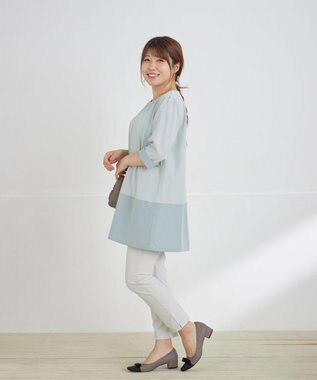 Tiaclasse バイカラーチュニック ミント