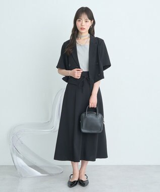 earth music&ecology ショートテーラードジャケット Black