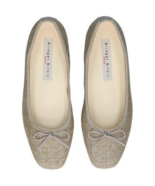 Bridget Birkin ＜3E＞【Bridget Birkin Walk】ラメパナマ調バレエパンプス ライトグレー雑材