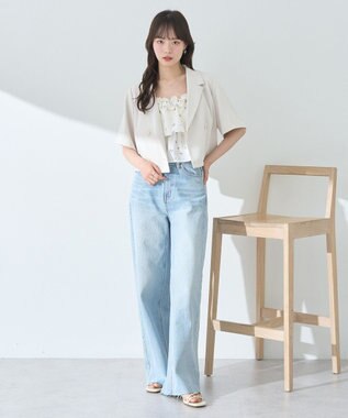 earth music&ecology ショートテーラードジャケット Ivory