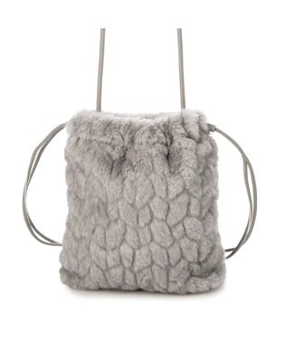 UNBILLION カシュカシュ cachecache / ミンク風カットファー巾着ミニバッグ GY